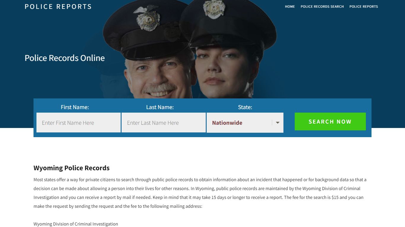 Wyoming Police Records | Get Instant Reports On People